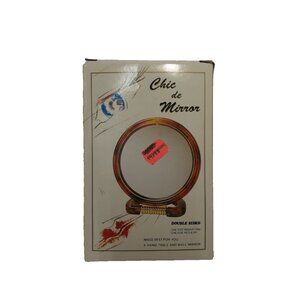 Vintage 1970’s Chic De Mirror for Table, Double Sided, #417-5, Brown, NEW